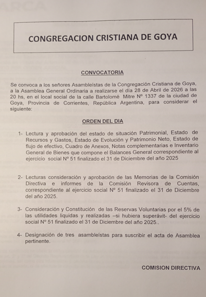 1 congregacion cristiana 5 dias