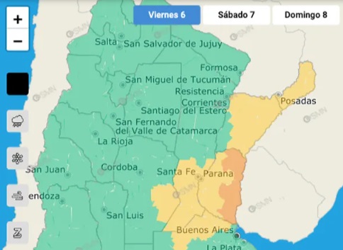 Alerta por tormentas fuertes y granizo en Corrientes y otras cinco provincias