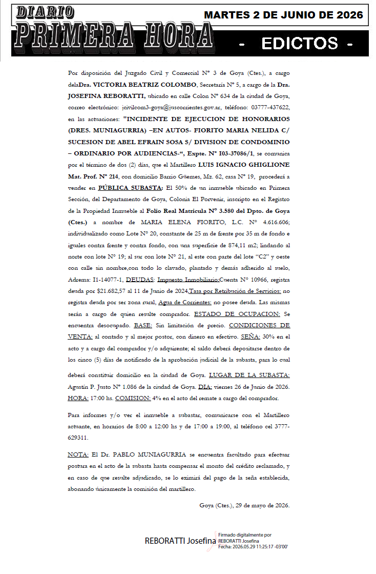 2 EDICTO DE YIGLIONE DIA 1