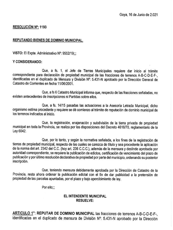 resolucion municipal