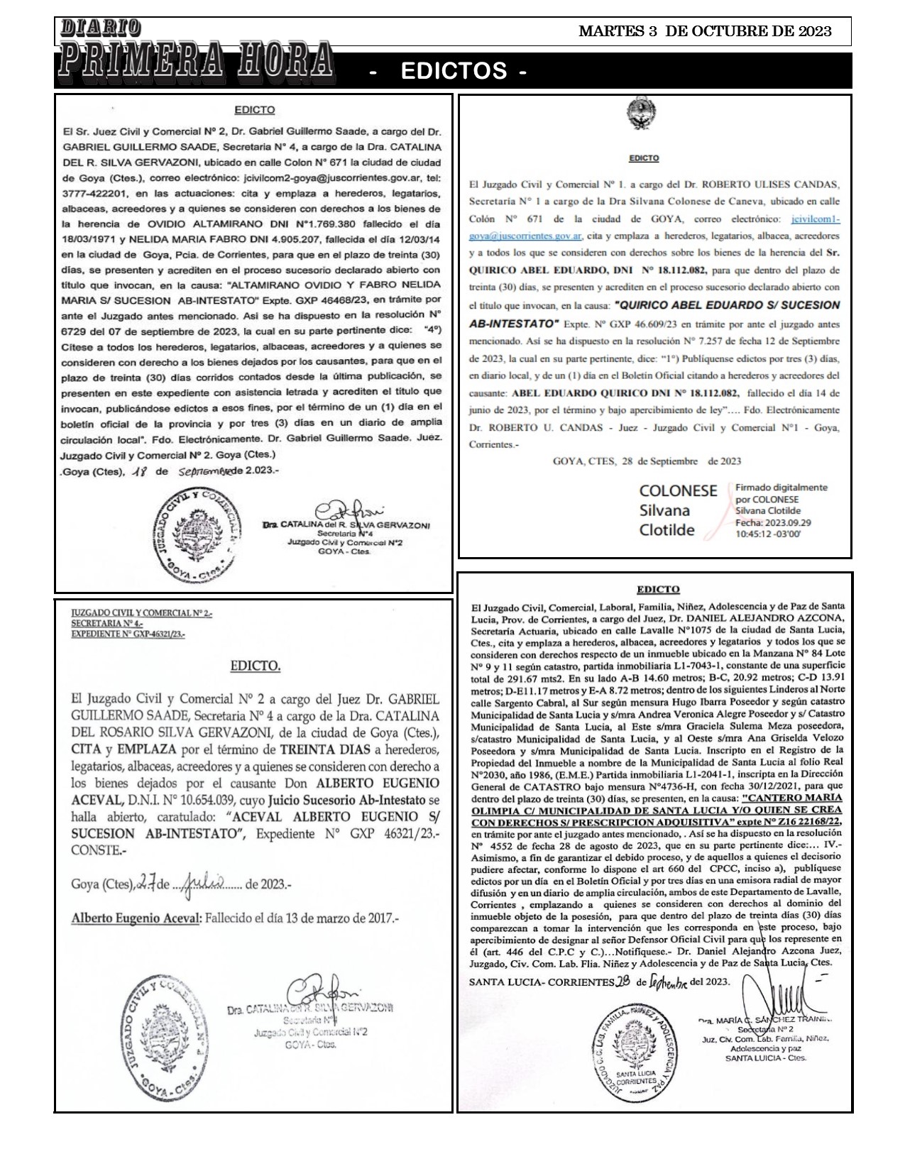 EDICTO 3 DE OCTUBRE DE 2023 1