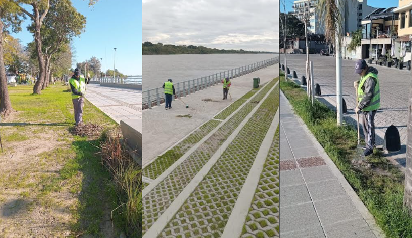 TAREAS DE LIMPIEZA Y MANTENIMIENTO EN LA NUEVA Y MODERNA COSTANERA DE GOYA