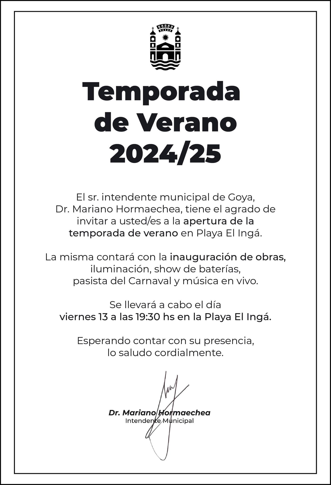 APERTURA TEMPORADA DE VERANO EN PLAYA EL INGA