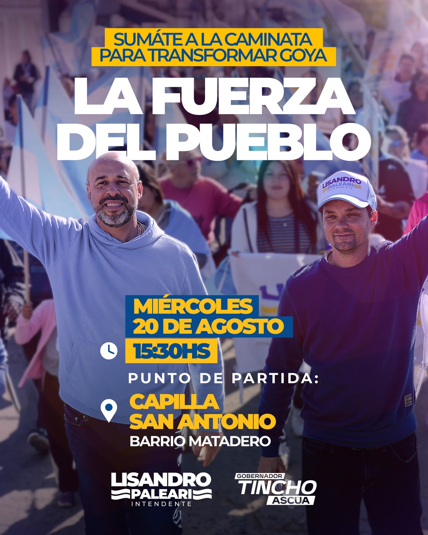 LISANDRO PALEARI INVITA A LA CAMINATA DE CAMPAÑA PARA TRANSFORMAR GOYA