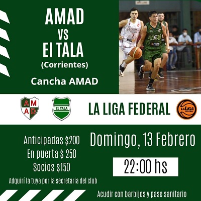 Liga Federal: AMAD se prepara para recibir a El Tala