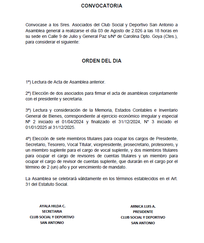 CONVOCATORIA SAN ANTONIO 5