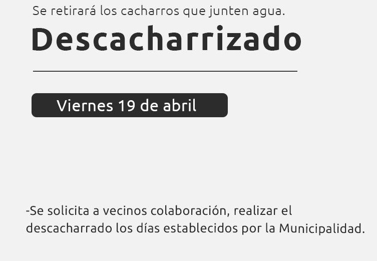 PREVENCIÓN DENGUE: DESCACHARRIZADO EN ZONA NORTE