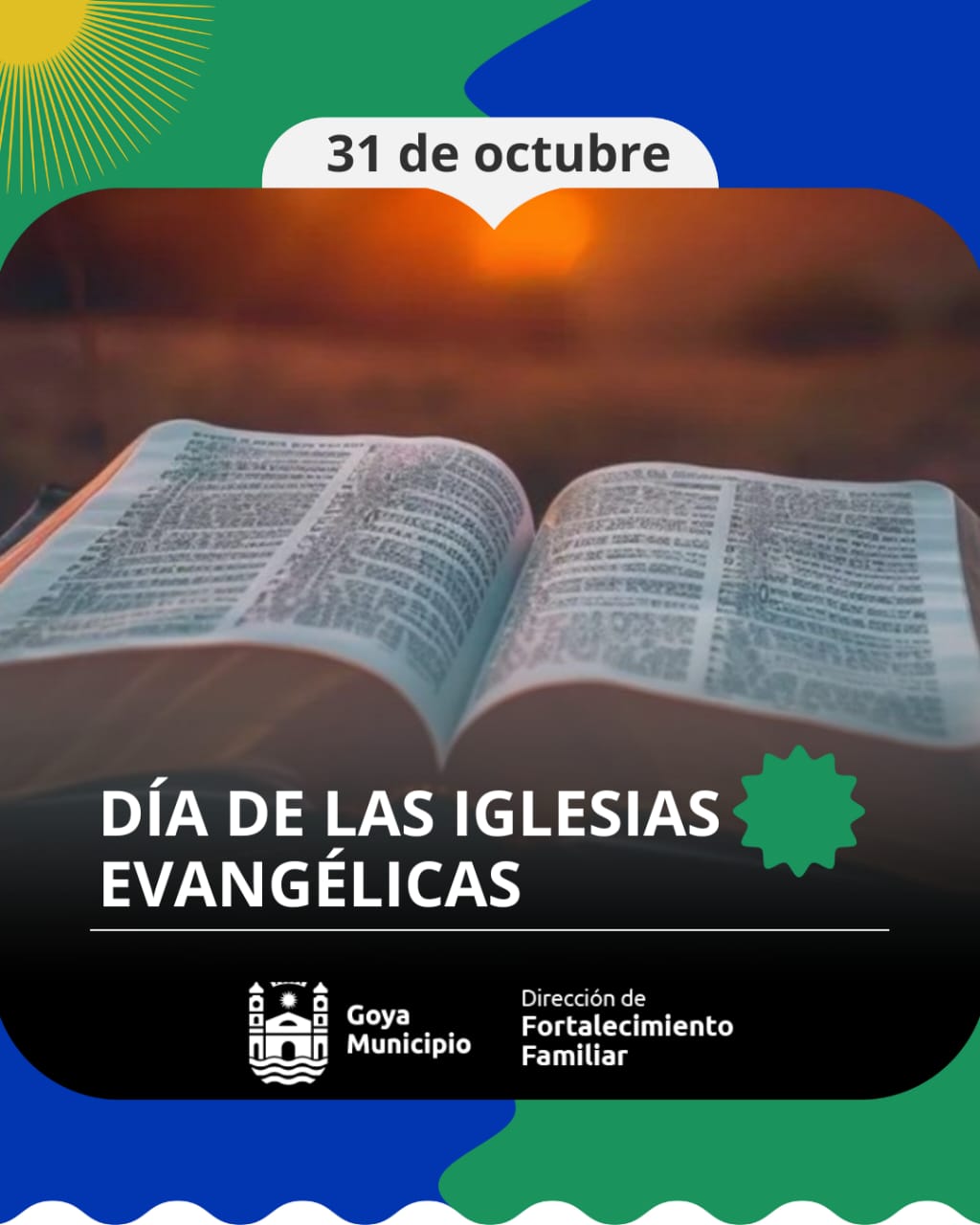 31 DE OCTUBRE: DÍA DE LAS IGLESIAS CRISTIANAS EVANGÉLICAS