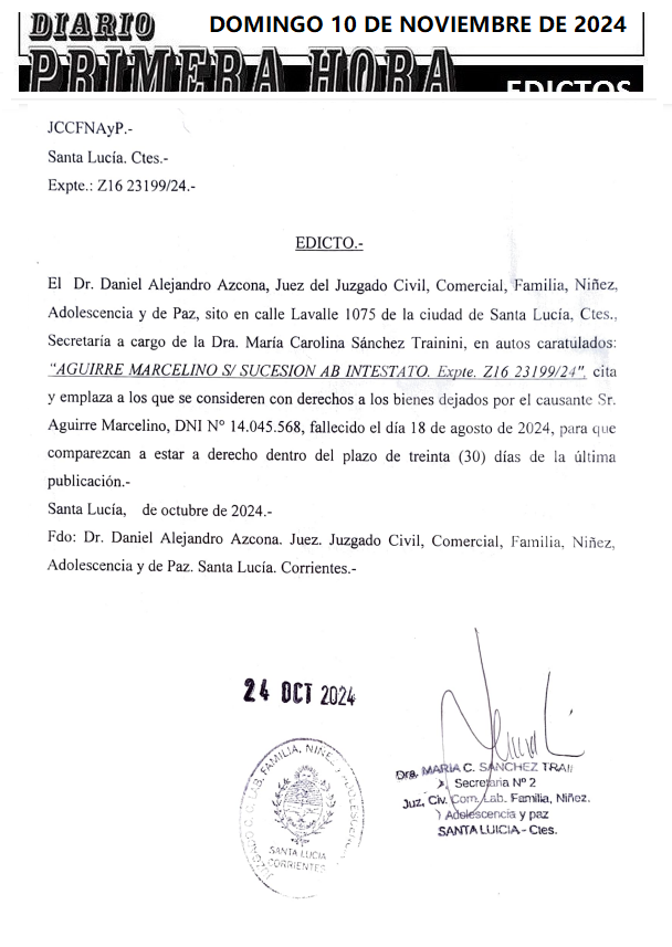 DOMINGO 10 DE NOVIEMBRE DE 2024 ULTIMO DIA 2 CAROLINA FERNANDEZ