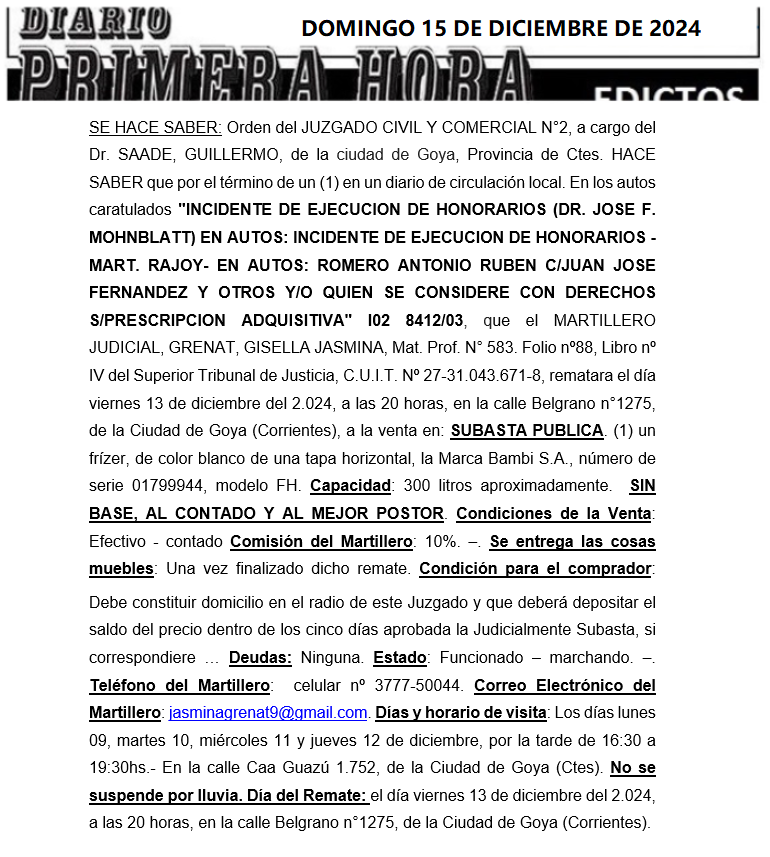 DOMINGO 15 DE DICIEMBRE DE 2024 DIA 3 YASMINA