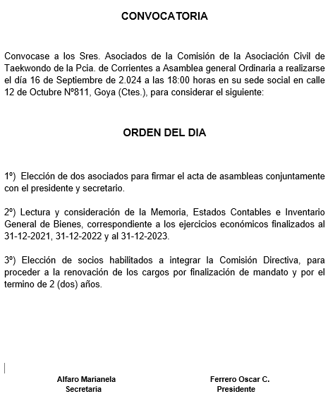 DOMINGO 15 DE SEPTIEMBRE Dia 3 TAEKWONDO CONVOCATORIA POR 5 DIAS