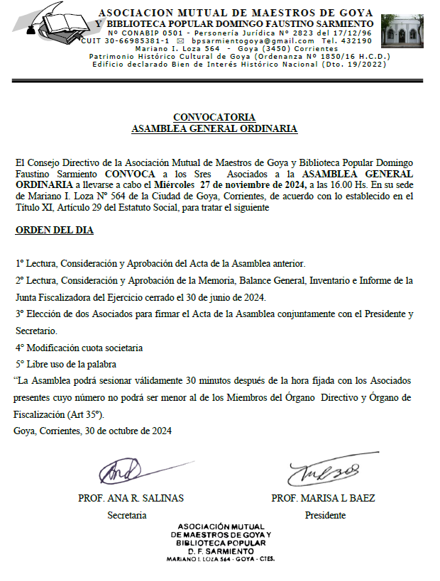 DOMINGO 3 DE NOVIEMBRE DE 2024 POR 5 DIA Dia 5 convocatoria biblioteca