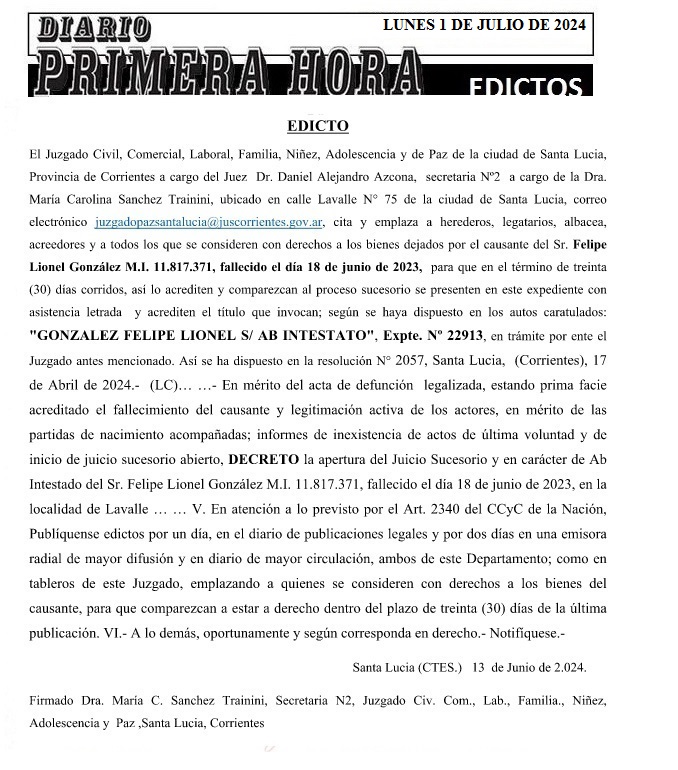 EDICTOS 1 DE JULIO DE 2024