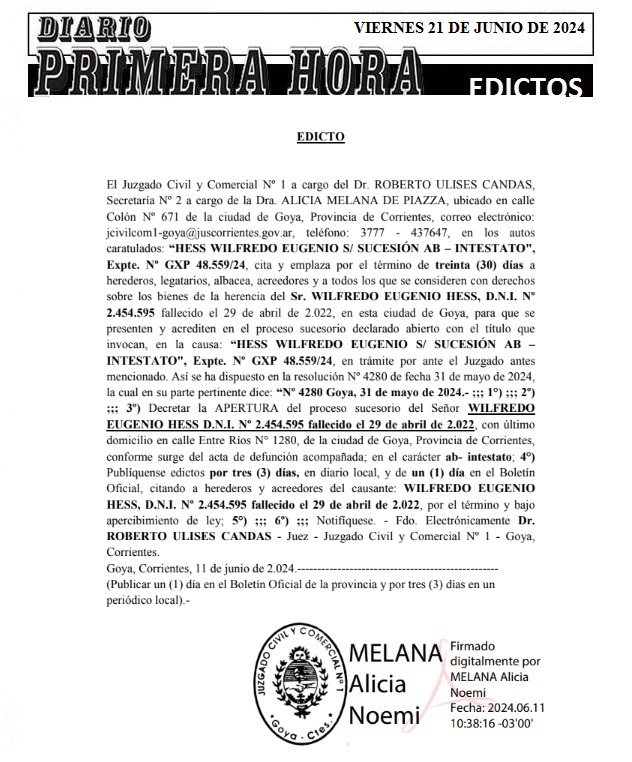EDICTOS 21 DE JUNIO DE 2024