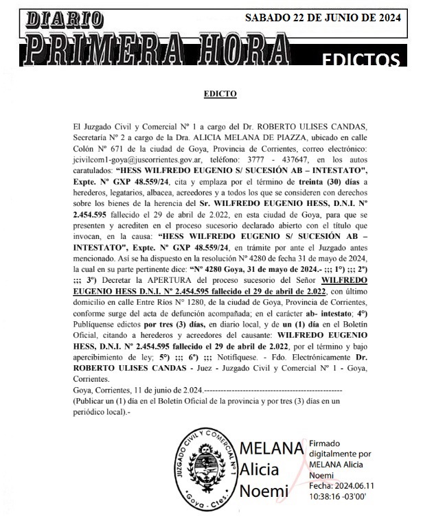 EDICTOS 22 DE JUNIO DE 2024