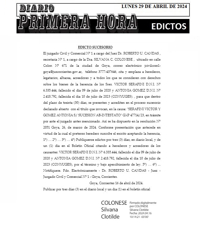 EDICTOS 29 DE ABRIL DE 2024