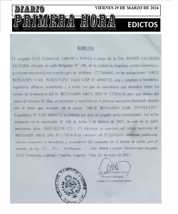 EDICTOS 29 DE MARZO DE 2024
