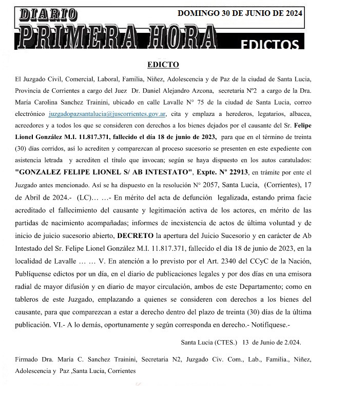 EDICTOS 30 DE JUNIO DE 2024