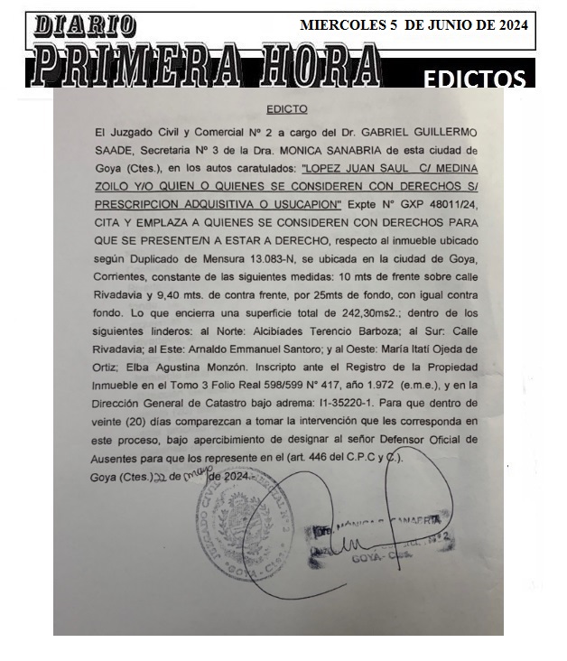 EDICTOS 5 DE JUNIO DE 2024