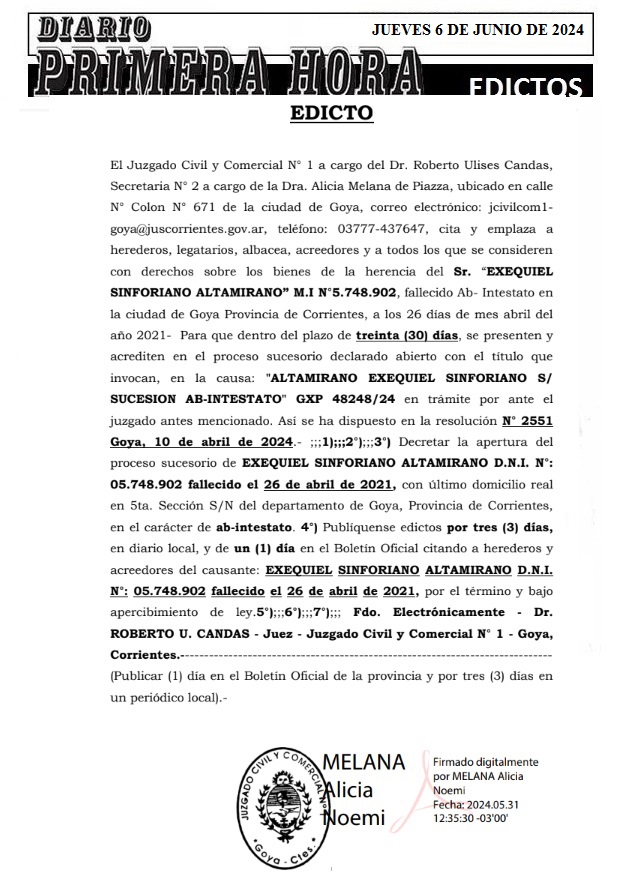 EDICTOS 6 DE JUNIO DE 2024