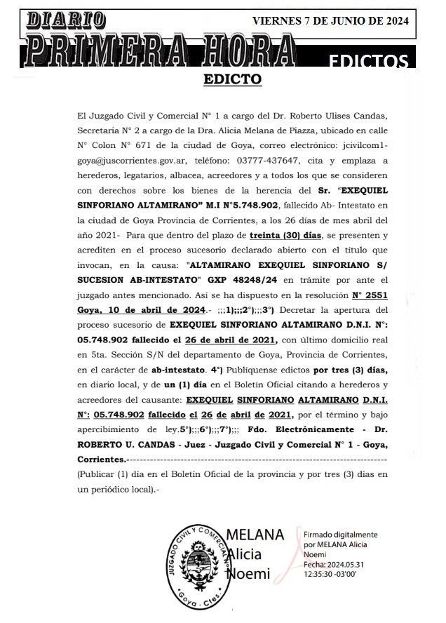 EDICTOS 7 DE JUNIO DE 2024