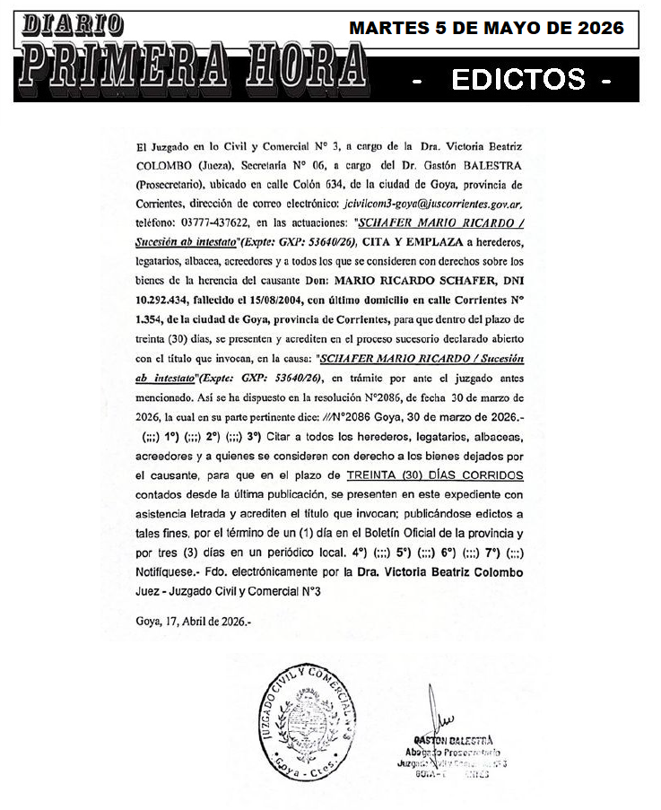 EDICTOS DE ORTIZ DIA 1