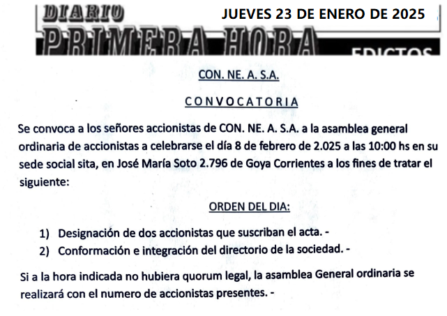 EDICTO 23 DE ENERO DE 2025 DIA 1 SUSANA PINTOS