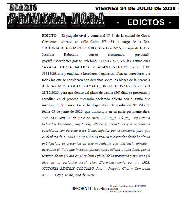 EDICTO ARIAAS DIA 3