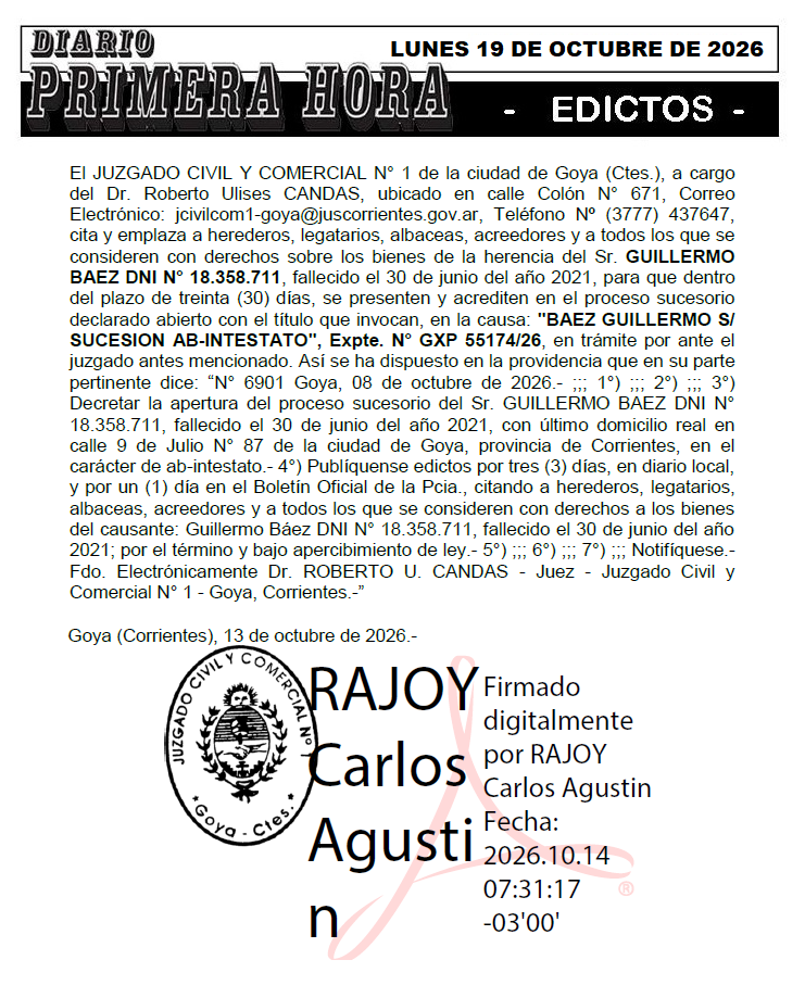 EDICTO AUGUSTO DURE DIA 1