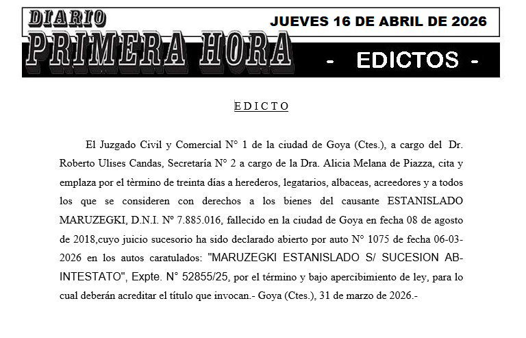 EDICTO DE BLAS DIA 1