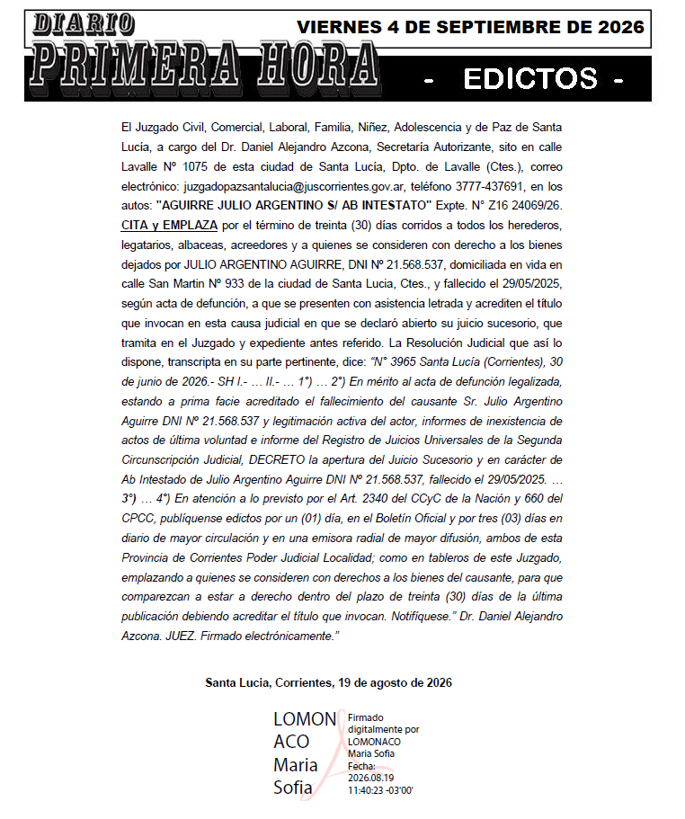 EDICTO DE BRE DIA 3