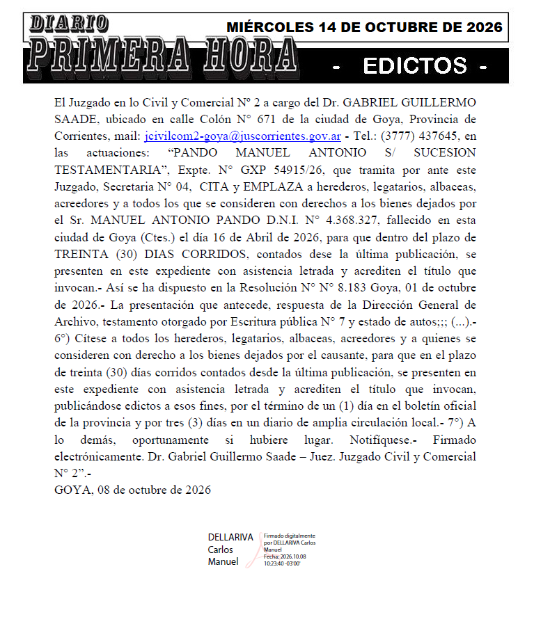 EDICTO DE CHAPPE DIA 2