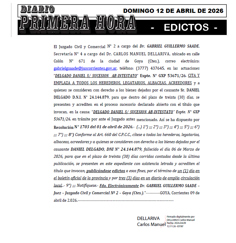 EDICTO DE DEPIAGGIO DIA 2