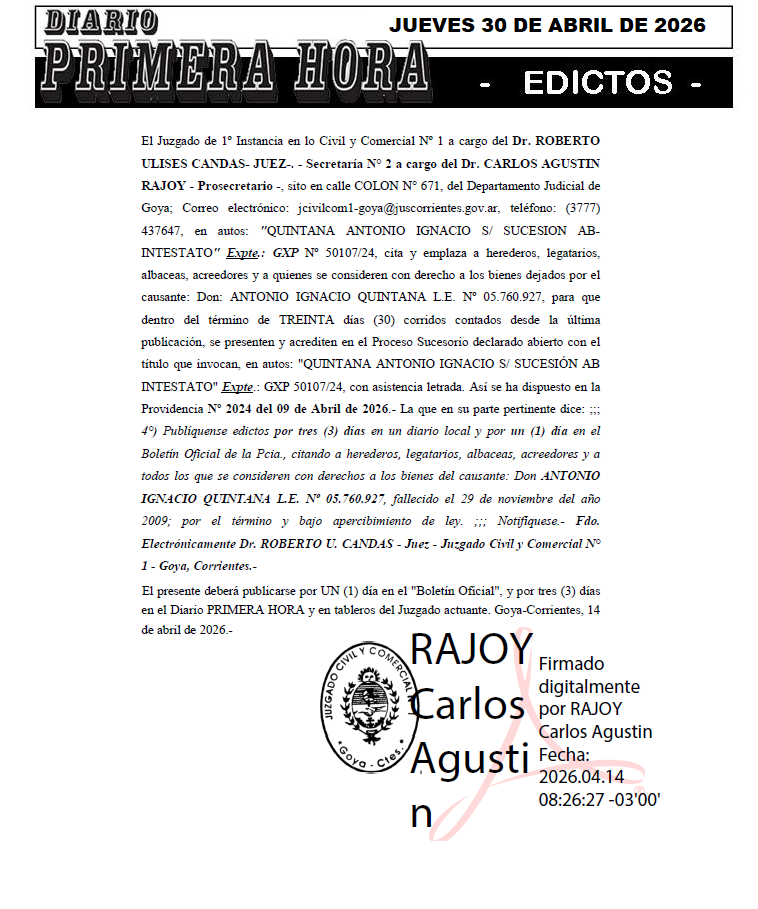 EDICTO DE ELCIRA DIA 1