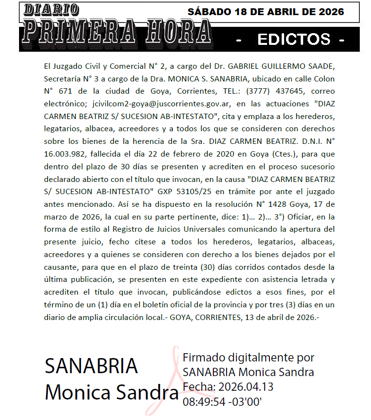 EDICTO DE LUCERO DIA 2