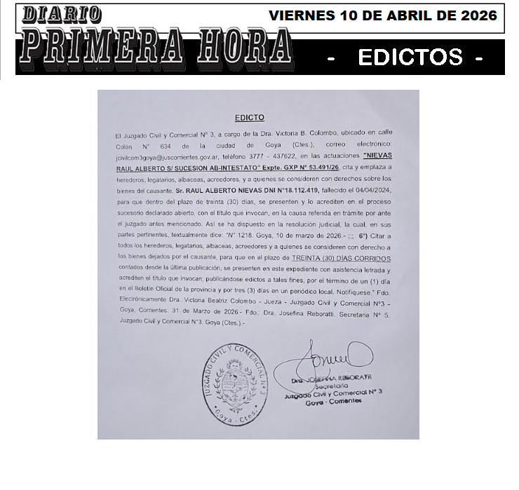 EDICTO DE MONTTI DIA 1