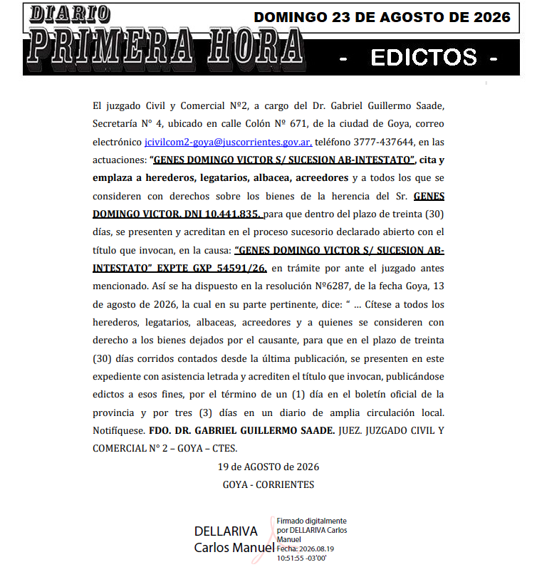 EDICTO DE NERY PINAT DIA 1