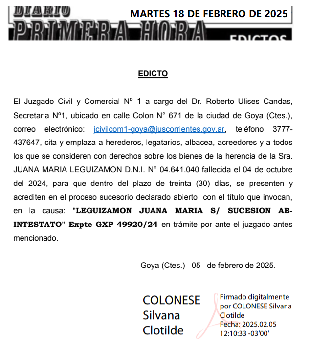 EDICTO DIA 1 LEGUIZAS