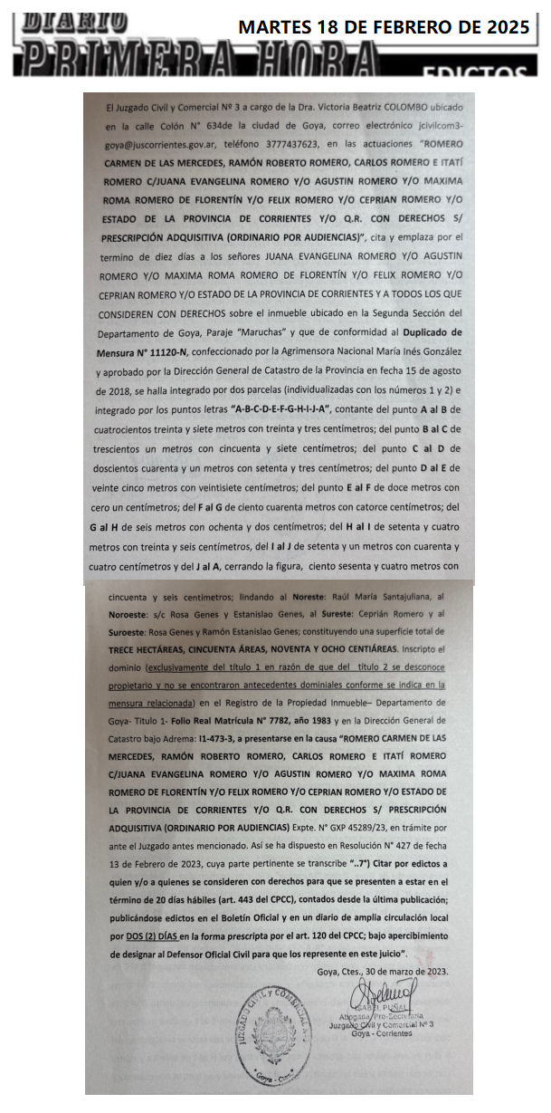 EDICTO DIA 1 ROMEROS