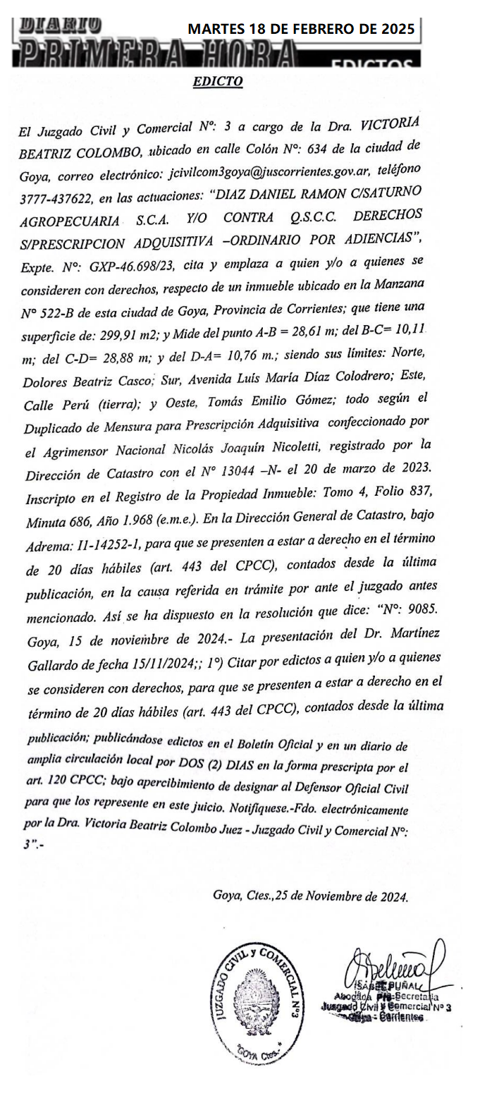 EDICTO DIA 2 FLORENCIA MARTINE