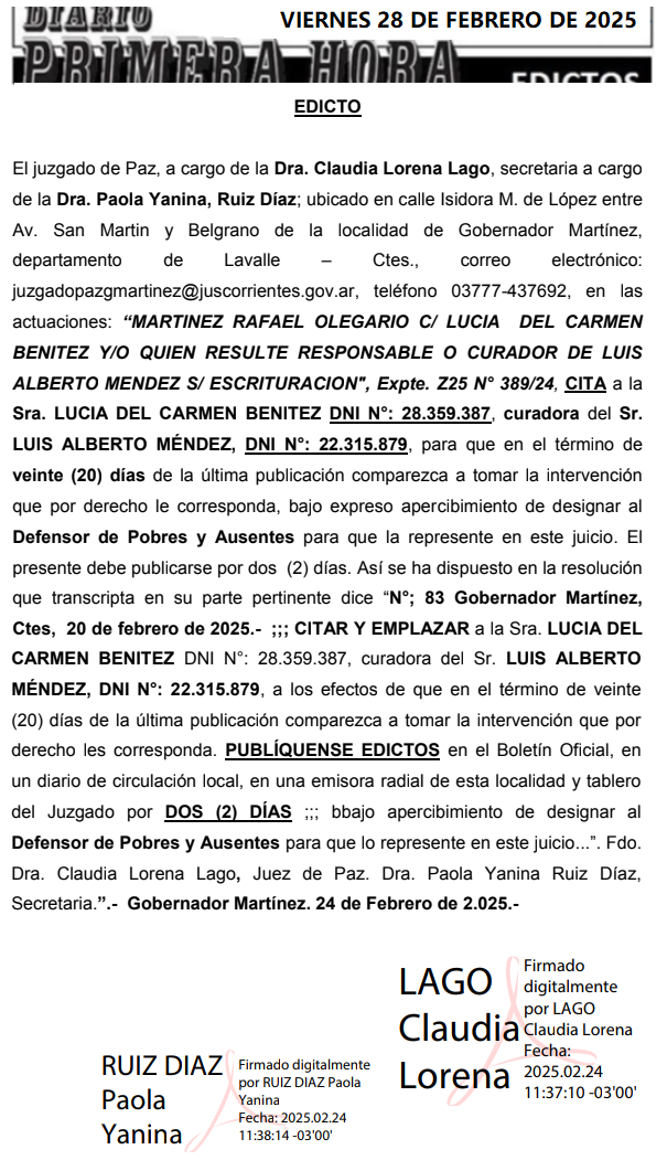 EDICTO DIA 2 MARIA MENDOZA