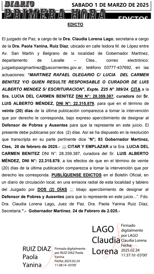EDICTO DIA 3 MARIA MENDOZA