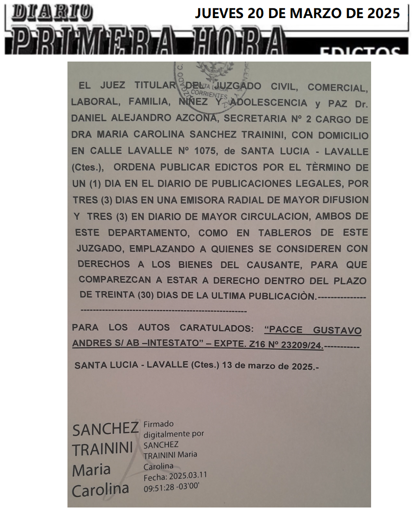 EDICTO DIA 3 GARABALDO