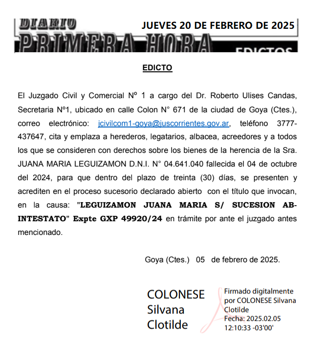 EDICTO DIA 3 LEGUIZAS