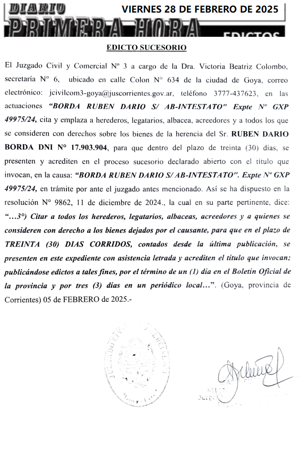 EDICTO DIA 3 LORENA SANCHEZ