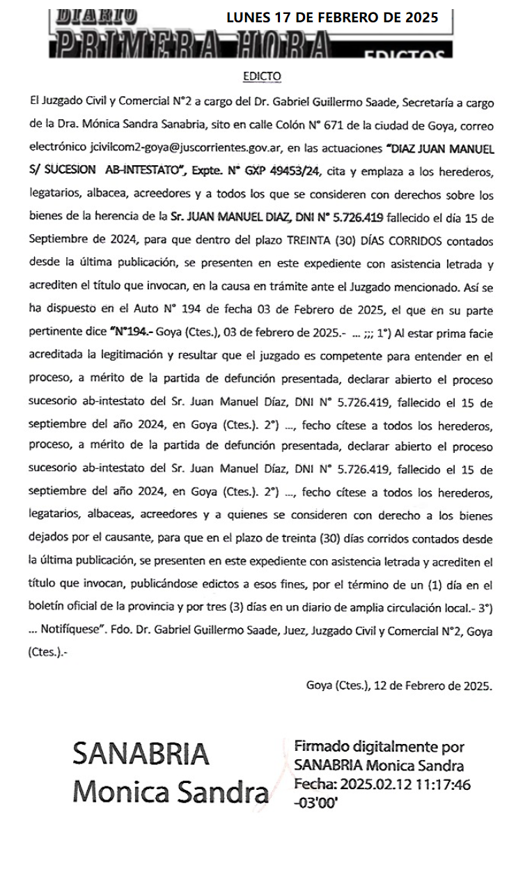 EDICTO DIA 3 MELI MIQUEO