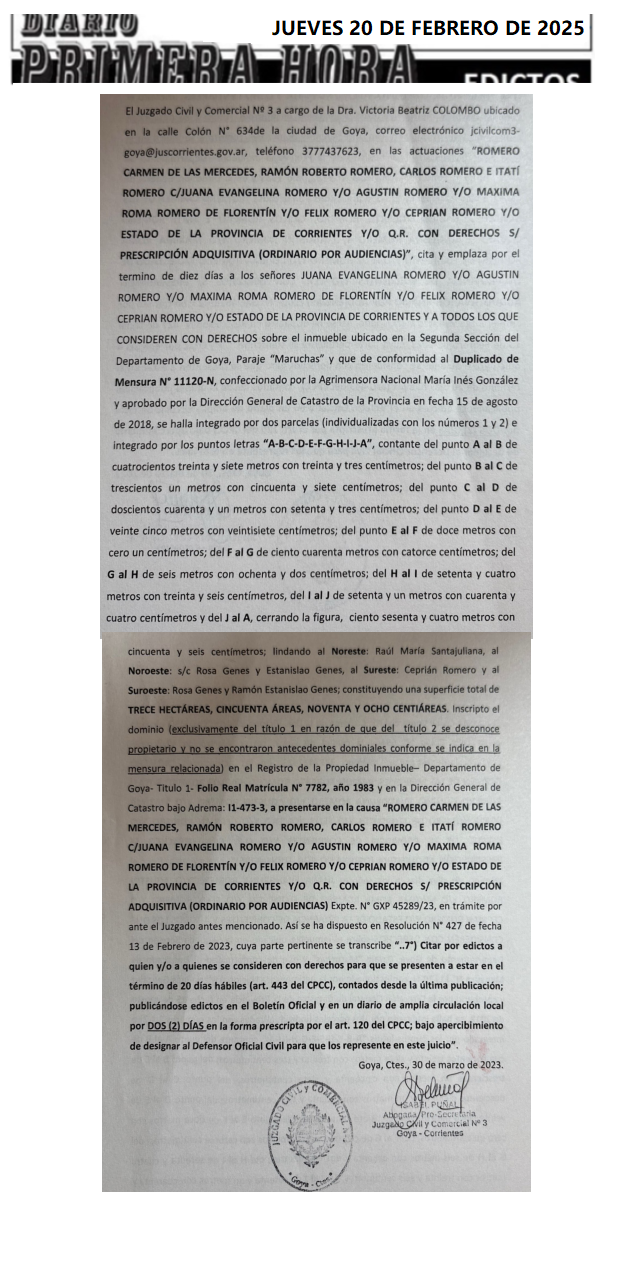 EDICTO DIA 3 ROMEROS
