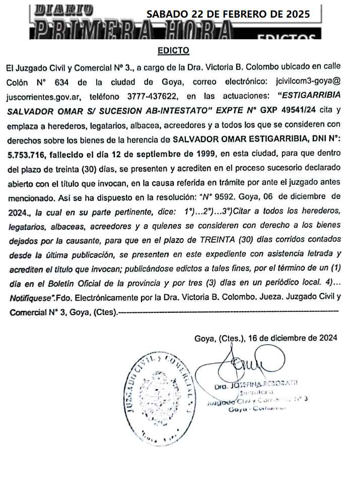 EDICTO DIA 3 VILLAS
