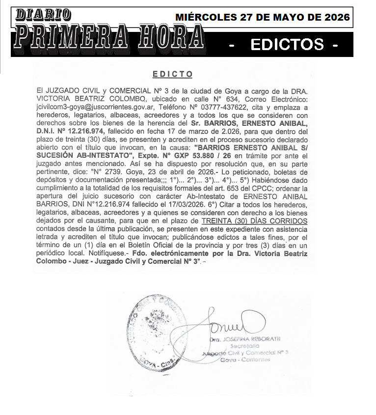 EDICTO DURE DIA 1