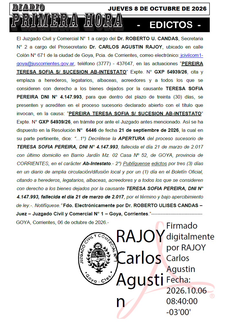 EDICTO ESTUDIO DEPIAGGIO DIA 2